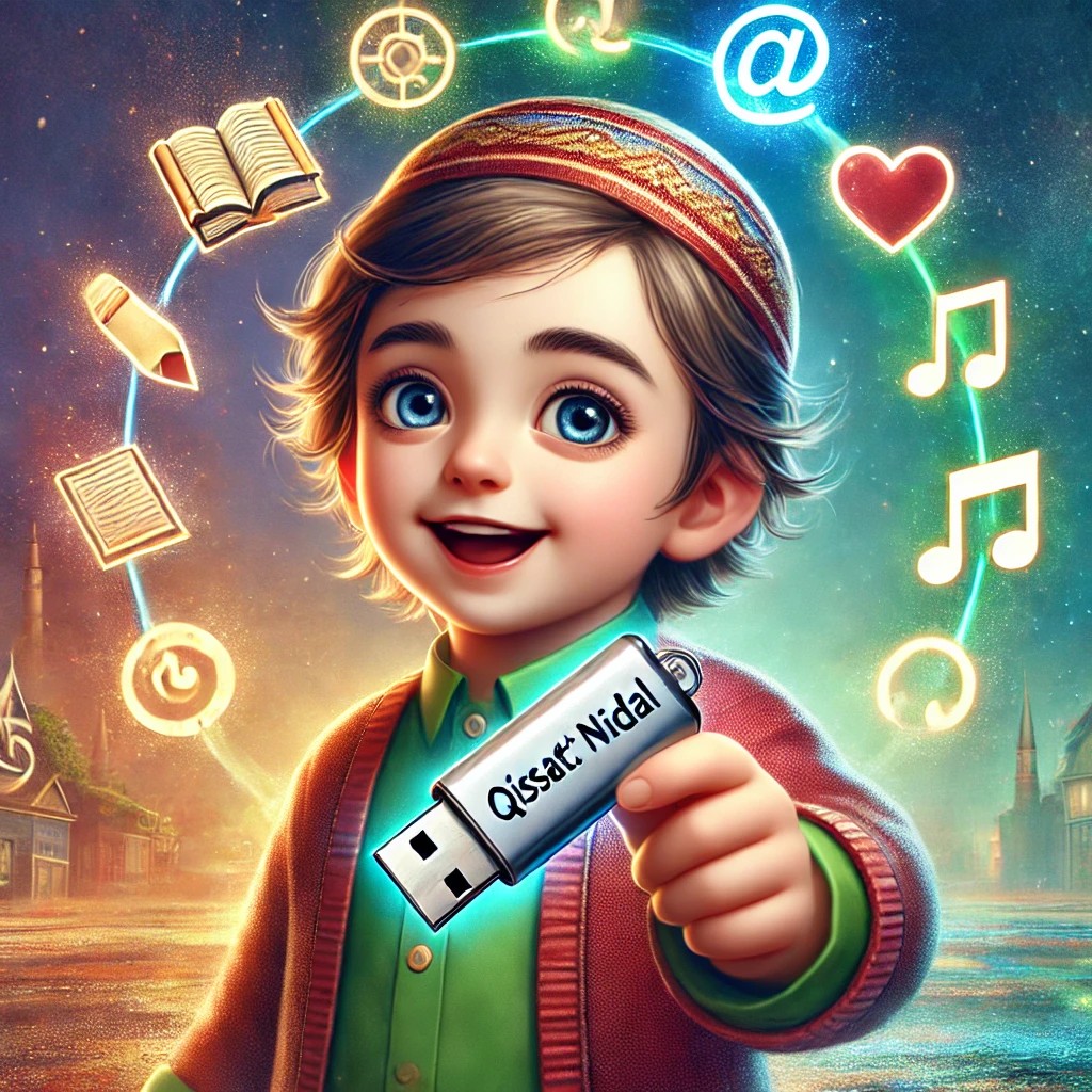 فلاشة قصة نضال : 64 جيجا = 1000 فيديو كرتون+ تعليم الحروف والاملاء واللغة الانجليزية وورش للاباء للتربية